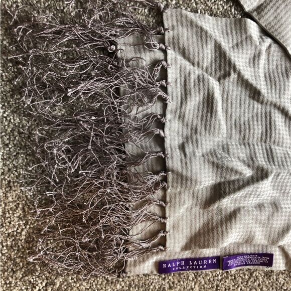 RALPH LAUREN COLLECTION PURPLE LABEL 100% SILK SCARF GRAY - Picture 5 of 7